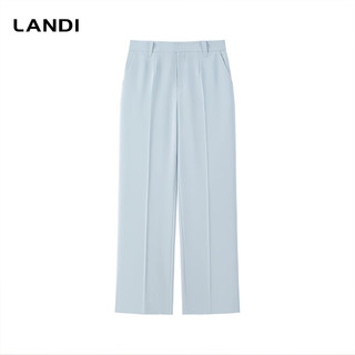 蓝地（LANDI）[莫兰迪豆沙绿]LANDI休闲西装直筒裤正装裤子气质修身2024春夏新 天青色