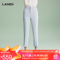 蓝地（LANDI）[改良新中式]LANDI雾冰蓝知性优雅西装裤女西服裤子2024夏新品 水雾冰蓝