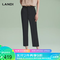 蓝地(LANDI)LANDI烟墨黑气质修身直筒正装裤西装裤2024夏 烟墨黑 XL