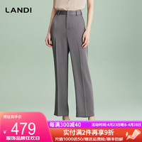 蓝地(LANDI)优雅光泽感西服裤子宽松直筒正装裤2024夏季休闲 霜灰色 XL