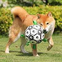 KimPets 狗狗玩具球足球自嗨球金毛柯基训练互动宠物耐咬磨牙抛掷弹力球 白色大号19cm