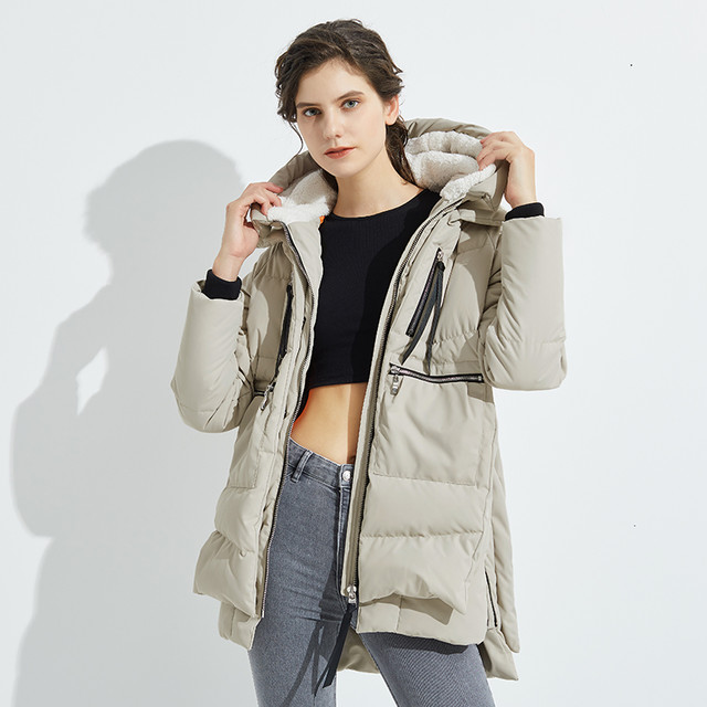 OROLAY 欧绒莱 23年冬季中长款加厚羽绒女保暖外套欧洲站时尚奢华