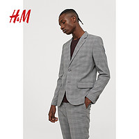 H&M HM男装休闲西服冬季新款帅气商务绅士修身西装外套0713995