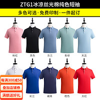 蓝之旺 工作服印字印logo工衣订制男女短袖polo文化衫班服t恤定做 总裁纯色款ZTG1综合 XL