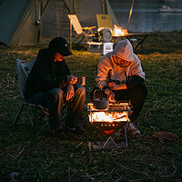 BLACKDEER 黑鹿 焚火架不锈钢野餐烤架折叠便携冬季生碳取暖柴火家用烧烤炉