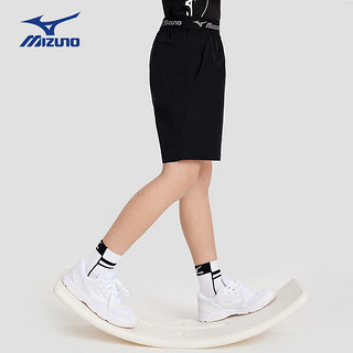 美津浓（MIZUNO）Mizuno儿童短裤2024夏季运动舒适薄款裤子男中大童 黑色   150cm (身高145cm-155cm)