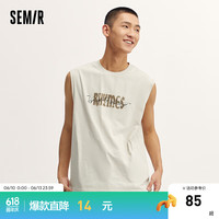 森马(Semir)背心男2024夏季时尚潮流撞色印花针织无袖上衣 贝壳卡50244 175/92A/L