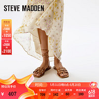 STEVE MADDEN/思美登时尚罗马凉鞋 套脚平根 仙风平底休闲百搭 TRUSTEE 棕色 36