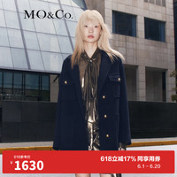 MO&Co.2023冬新品美丽诺羊毛西装翻领宽松双面呢外套MBC4COTT25