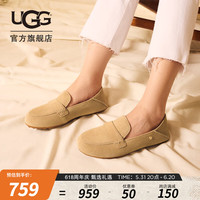 限尺码：UGG 春季女士休闲舒适纯色平底乐福鞋双鞋垫时尚单鞋豆豆鞋1147350