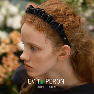 依慧达（Evita Peroni ）法式皱褶发箍女美拉德色系头箍高级感发卡女 黑色 