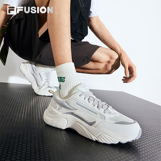 FILA FUSION斐乐潮牌CONCH DX机能潮鞋男2024秋海螺鞋跑步鞋 香雪白/银器灰-WS 39