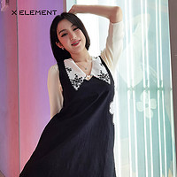 X ELEMENT 自然元素 夏装新款花朵亮片v领不规则下摆背带裙宽松显瘦A字裙