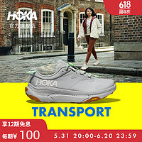 HOKA ONE ONE OKA ONE ONE女款夏季户外畅行徒步鞋 TRANSPORT轻便舒适缓震耐磨 雾灰/青柠色 38