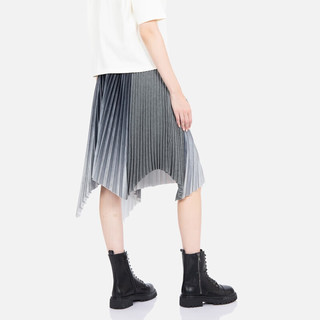 EVISU  KURO 女士不对称式百褶半身裙 花灰色 M