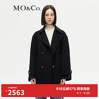 MO&Co.2023冬【美丽诺绵羊毛】复古大衣外套MBC4OVC009附腰带