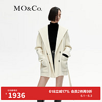 MO&Co.2023冬美丽诺绵羊毛双面呢大衣外套MBC4OVC001附腰带 米白色 XS/155