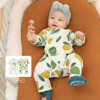 aqpa【195g新疆棉】新生婴儿连体哈衣春秋纯棉衣服宝宝和尚服0-6 檬想成真 66cm