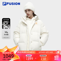 FILA FUSION斐乐潮牌羽绒服女2023冬时尚休闲基础连帽上衣