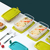88VIP：CHAHUA 茶花 保鲜盒冰箱收纳盒1200ml*6个食品级带盖密封塑料水果蔬菜盒