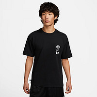 NIKE 耐克 男款T恤运动休闲宽松短袖针织衫 FD0061-010 黑色 L
