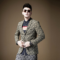 布莱迪·梅尔维拉 M设计感高级意式西装外套男休闲韩版潮流牌印花高端西服英伦港风