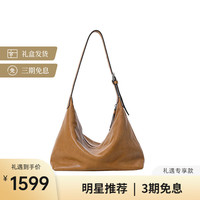 裘真Hobo包头层植鞣牛皮腋下通勤休闲百搭饺子包女 大象灰-大号 小包/大包