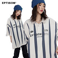 百亿补贴：EPTISON 衣品天成 ptison夏季新品撞色印花短袖Polo衫男女款小众街头时尚宽松上衣