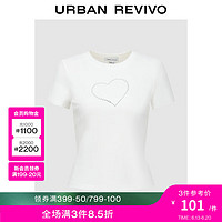 UR2024夏季女装潮流创意立体爱心图案短袖T恤UWV440213 本白 XL