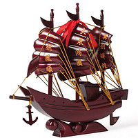 一帆风顺帆船官船模型 实木质客厅装饰品摆件 红木雕刻工艺品龙船