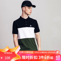 AKSERIESAK男装衣多穿轻复古短袖POLO衫简约修身男2116005 黑色 S