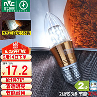 雷士照明 雷士（NVC）LED灯泡尖泡 9瓦E27大螺口 光源节能灯 正白光6500K （5只装）