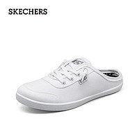 SKECHERS 斯凯奇 休闲帆布鞋一脚蹬气质森系半拖小白鞋113509WHT白色35