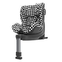 HBR 虎贝尔 E360婴儿童安全座椅汽车用0-4-12岁宝宝车载i-Size认证黑白棋盘格