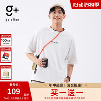 金利来 g+潮牌宽松字母圆领短袖T恤男女同款简约休闲基础款半袖T 00-白色 L