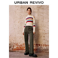 URBAN REVIVO UR 2024春季新款女装复古休闲简约百搭显高显瘦直筒裤UWL640002
