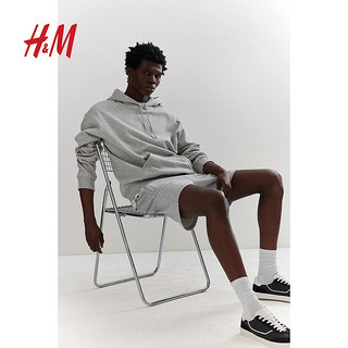 H&M2024夏季男装时尚休闲百搭COOLMAX短裤0974629 混灰色 XS