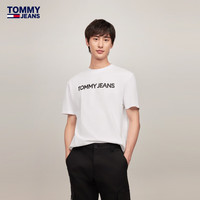 TOMMY JEANS24新款早秋男女纯棉美式复古撞色印花短袖T恤DM0DM18526