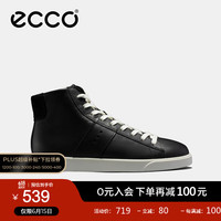 爱步(ECCO)女鞋 休闲鞋平底小白鞋女百搭时尚高帮鞋 街头轻巧212813 黑色21281351052 35
