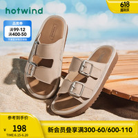 热风 hotwind软木拖沙滩凉鞋时尚休闲舒适软底度假质感24年夏季新款女士 08杏色 3