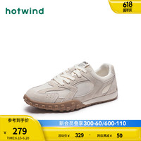 热风 hotwind休闲鞋复古经典设计时尚休闲舒适软底运动登山24年秋季新款男士 03米色 39 偏大半码