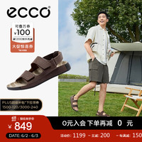 爱步(ECCO)凉鞋男 复古男士运动凉鞋夏天勃肯沙滩鞋男休闲皮凉鞋 科摩500944 可可棕50094402482 42
