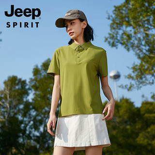 JEEP SPIRIT清凉科技面料冰感polo衫夏翻领短袖速干商务t男女修身