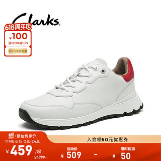 Clarks 其乐 跃动系列男士休闲运动鞋时尚潮流户外鞋缓震跑 白色 261667417 44