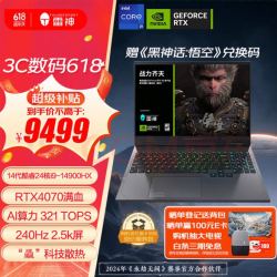 ThundeRobot 雷神 618前下单送黑神话悟空标准版）ThundeRobot 雷神 猎刃16 十四代酷睿版 16英寸 游戏本 灰色