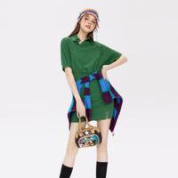 夏装学院风甜辣包臀裙女翻领纯欲辣妹连衣裙
