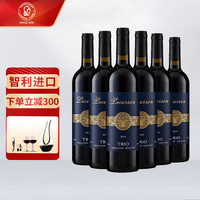 LAMONTAGNE 拉蒙塔尼 智利进口红酒15度红酒 灵魂三重奏干红葡萄酒 原酒进口整箱装 750ml*6 礼盒装