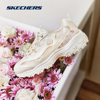 SKECHERS 斯凯奇 花海熊丨2024夏季新款老爹鞋女子增高情侣运动透气跑步复古休闲鞋 玫瑰粉/OFPK 37