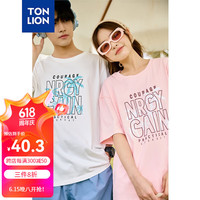 唐狮 TONLION2024夏季新款情侣圆领短袖T恤TB 女款/浅桃粉 L