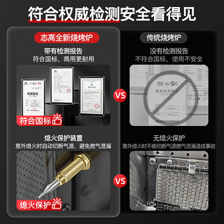 志高（CHIGO）烧烤炉商用无烟燃气液化气烧烤炉户外摆摊烧烤架烤鱼羊牛肉串生蚝炉带熄火保护 80型20口径